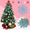 Christmas Decorations 10PCS Snowflake Tree Glitter Snowflakes 10cm Hanging Decoration Xmas Home Window Decor Navidad Noel