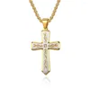 Pendanthalsband 316L Rostfritt st￥l Cross Necklace Titanium Crucifix Religious smycken f￶r m￤n och kvinnor