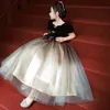 Flower Bling Sequins Gold Ball Gown Little Girls Party Pageant Dresses 403
