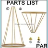 Parti Dekorasyon Parti Dekorasyonu 70cm/ 50cm Çiçek Vazoları Altın/ Beyaz Metal Yol Kurşun Düğün Merkez Parçası Çiçekler HomeDustri Dh9ni