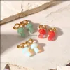 Charm Mushroom Earrings For Women Pendant 18K Gold Stainless Steel Ear Buckle Drop Delivery 2021 Jewelry Mjfashion Dhxkj