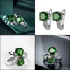 Hoop Huggie 12 Paren MSEE PIC Geschenk sieraden Ronde gevormd Emerald Gemstone 925 Sier Greem zirkon Hie oorbellen Groothandel drop levering 2 Dhjob