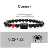 Brins de Perles 12 Bracelets Constellation Hommes Pierre Noire Bracelet Brins de Perles Signe Étoile Zodiaque Horoscope Amant Couple Amitié J Dhrey