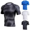 Chemises actives Sport Blouse haut homme jambières d'exercices Fitness Sports course Yoga athlétique chemise à manches courtes respirant Sportwear