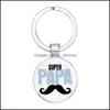 Keychains Gao Happy Super Papa Keychain Convex Glass Pendant Mens Fathers Day Series You Are The Best Dad Gift Drop Delivery 2021 Fas Dhuef