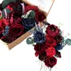 Fleurs décoratives Mariage Artificiel Rose Combo Box Set Pour DIY Bouquets Centres De Table Arrangements De Fleurs