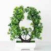 Faux Floral Greenery Christmas New Year Festival Party Desktop Ornament Tree Tree Scall Bonsai Home Bedroom Bathroom Bathurn