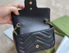 Evening Bags Crossbody Bags Women's Leather Wallet Gold Chain Handbag Pure Color Marmont Mini Shoulder Simple Atmosphere Messenger Women Purses 1028