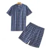 Męska odzież sutowa 2022 Summer Men Casual Tracid Pajama Sets Mężczyzna bawełniany garnitur Downown Farlar Short Shirt Half Pants