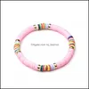 Fios de miçangas de jóias artesanais de joias de 6 mm de bracelete macia y spacer praia colorida cor cora elástica de fatias de corte 2021 bracele dh2cy