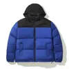 Kurtka w wysokim dół mężczyźni Kobiety puffer kurtki list wydrukowany z kapturem Winte Warm Coats Women Parka Płaszcz Fashion High Street Clothing Rozmiar S-2xl Czarny żółty fiolet