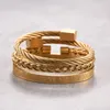 Strand royal luxo pulseira de aço inoxidável 3 pçs conjunto masculino pulseira romana pulseiras jóias para pulsera hombre braçadeira accesso253m