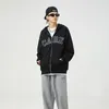 Sweats à capuche pour hommes Sweatshirts Streetwear à capuche pour hommes Harajuku Lettre broderie surdimensionnée Hip hop Casual Couleur unie Cardigan à fermeture éclair Manteaux Unisexe 220909