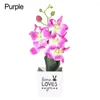 Flores decorativas 1pc Orquídea de borboleta Artificial Flower Bonsai Home Garden Bedroom Decor Fake With Pot Wedding Desktop Ornament