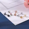 Orecchini ZS 1PC 20G doppio orecchio di cristallo orecchino in acciaio inossidabile per le donne oro rosa trago cartilagine piercing gioielli