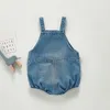 Salopette Bébé Garçons Filles Vêtements Sans Manches Bébé Denim Body Enfants Combinaison Automne Bébé Denim Salopette 220909