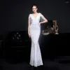 Casual Dresses Colorful Sequin Toast Dress Long Slim-Fit Fishtail kjolbil Modellutställning