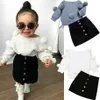 Citgeett Autunno Autunno 2PCS Bambino Bambini Neonate Top a maniche lunghe Minigonna Abiti Maglioni Vestiti Set carino Y200525288T4305320