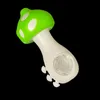 Home Garden 4.3 inch mushroom unique shape silicone jand pipe smoking water pipes with glass bong