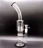 12 inch Clear Glass Water Bong Hookahs with Double Honecomb Filters Tire Perc Oil Dab Rigs for Smoking