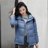 Piumino da donna Parka Cappotti imbottiti Autunno Inverno Giacca imbottita in cotone a faccia in giù luminosa Donna Corta Moda colletto alla coreana Giacche cappotto corto 220909