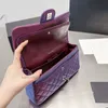디자이너 가방 숙녀 럭셔리 더블 플랩 반짝이 쉬머 가방 반짝 이는 클래식 퀼트 체크 실버 메탈 하드웨어 체인 버튼 숄더 크로스