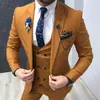 Men's Suits Blazers 3 Piece Slim Fit Men Suits Formal Style Brown Male Fashion Wedding Tuxedo for Groomsmen Dinner Jacket with Vest Pants 220909