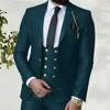 Erkekler Suits Blazers Resmi Yeşil Takım Adam Blazer Erkekler Smokin Takım Düğün Takımları Erkekler İnce Fit Damat Takım İş Erkekler 3 Parça Özel Yapımı 220909