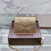 Handtas Crossbody Tas Vrouwen Schouder Handtas Gouden Ketting Tassen Echte Lederen Portemonnee Flap Portemonnee Intern Compartiment Snakehead Metaal Hoge 2022