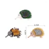 Brooches NYN 3 Colors Cute Hedgehog Acrylic Unisex Brooch Pins 2022 Design Funny Animal Hat Cloth Bag Accessories Party Birthday Gift