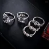 Cluster Anneaux 5 pcs Bohême Knuckle Pour Les Femmes Minuscule Cristal Étoile Lune Doigt Knuckles Bague Ensemble Femme Vintage De Noce Bijoux Cadeau