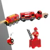 Feuerwehr-Elektrozug-Spielzeug-Set, Zug-Druckguss-Slot-Spielzeug, passend für Standard-Holzeisenbahnschienen Y1201259W3292024