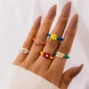 5pcs Ring Bohemian Bohemian Ring pour femmes Fashion Fashion Fashion Fabriqué à la main Multi-petites perles