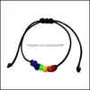 Bedelarmbanden gay lesbian lgbt pride touw armband met regenboog knoop kralen accessoire polsband verstelbare mannen vrouwen unisex geschenk dr dhlk3