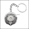 Keychains Noosa Fashion Keychains Hearts Flowers Wings Starfish Rhinestone Snap Key Correias Fit Buttons 18mm Chaves Drop Drop 20 DHDMQ