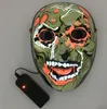 Maschera luminosa a led 3D Halloween vestire oggetti di scena festa da ballo strisce di luce fredda maschere fantasma supportano la personalizzazione DHL3100128