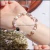 Beaded Strands Natural Stone Crystal Bracelet Women Pearl Pink Temperament Charm Bracelets Girl Gifts Fashion Accessories Jewelry Dr Dh4Sr