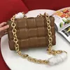 5A Bolso de diseñador Bolso de mujer tejido cruzado Bolsos de hombro de moda Cadena vintage Cuero real Trenzado Cuadrado Diseño de lujo Totes Monederos cruzados