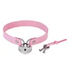 Charker harajuku aço inoxidável Pingente de coração pingente Sexy PU Leather Women Collar Bondage Goth Belt Gothic Punk