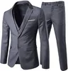 Ternos masculinos Blazers Men Suits Notch Lapela 3 peças 2 Buttons Wear casual Slim Fit Suit de Men Solid Color Jacket Smart Wedding Formal Suitor 220909