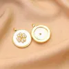Charms Diy Parnante Gold Cobre plateado Micro incrustado Flor redonda de cáscara redonda para joyas Pendientes de collar