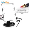 360 Degree Rotation Touch Screen Make Up Mirrors LED Cosmetic Folding Portable Compact Pocket With 16/22 Lighting Dimmable Makeup Mirror x0641