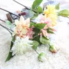 Faux Floral Greenery 6 Bouquets Silk Dahlia Bouquet da sposa Artificielles Pour Le Mariage Pompon Dahlia Flower Per Wedding Home Party Fai da te J220906