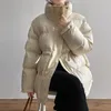 レディースダウンパーカースタンドアップカラーコットン服