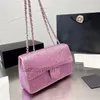 Torby markowe Damskie TZ Luksusowa torba z klapką Brokat Kryształ górski Torebki o dużej pojemności Srebrny Metalowe elementy metalowe Łańcuszek Crossbody Strass Diament