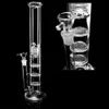 15.8 Inch Thick Glass Hookahs Bong Bubbler with Honeycomb Matrix Perc Tall Oil Burner Dab Rig Water Pipes for Smoking with 18mm Joint