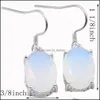 Dangle Chandelier Christmas 6 Pair 925 Sier Plaqué 10X14 Mm Fashion-Forward White Moonstone Boucles D'oreilles Pour Lady Party Gift E0139 Drop Dhei6