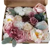 Fleurs décoratives Mariage Artificiel Rose Combo Box Set Pour DIY Bouquets Centres De Table Arrangements De Fleurs