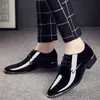 Kl￤nningskor Spring Autumn Style Men Single Casual Business Solid Color Patent Leather Wedding Sheos 220909