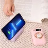 10000mAH Güç Bankaları Yaratıcı Sevimli Telefon Tutucu Şarj Edilebilir Taşınabilir Yedekleme Pil Dijital Ekran İPhone Samsung için C Tipi Apple Kablosu ile Şarj Hazinesi